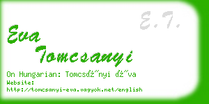 eva tomcsanyi business card